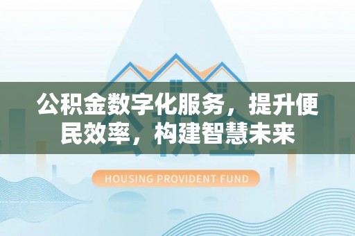 格尔木公积金数字化服务，提升便民效率，构建智慧未来